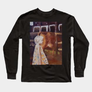 'Little Girl Visiting the Dairy' Long Sleeve T-Shirt